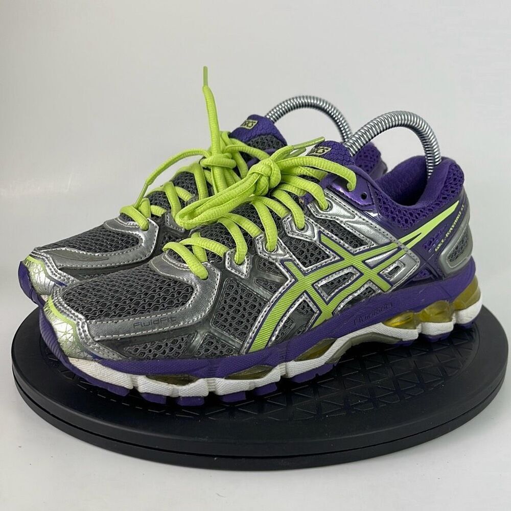Asics Women's Silver Purple Lime Athletic Running Shoes